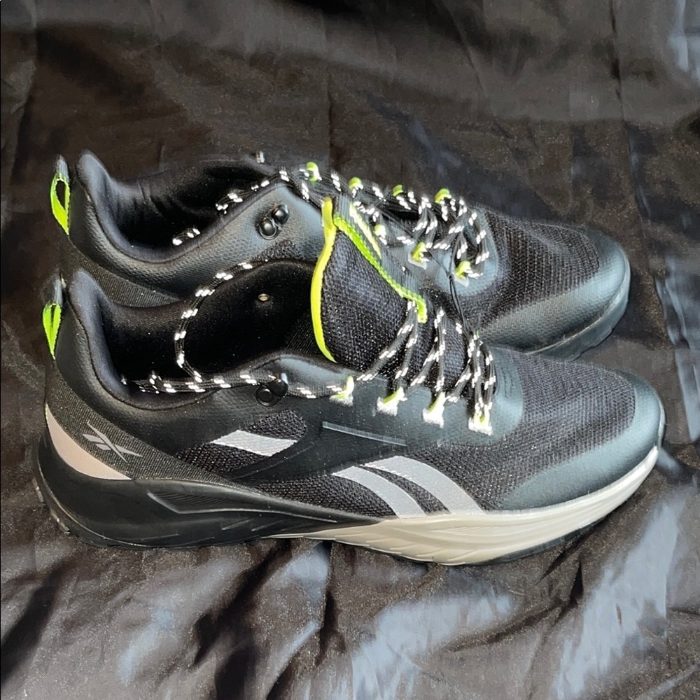 Reebok Black and Gray Sneakers with Neon Accents